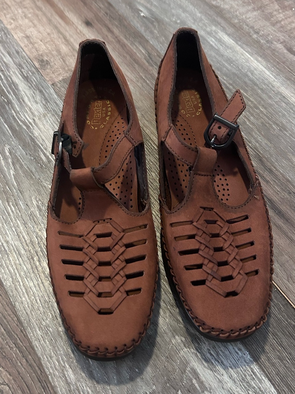 Dexter Brown Leather walkmocs made in USA 8.5
